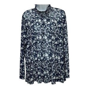 Lane Bryant Swing Smocked-Neck Top size 14/16